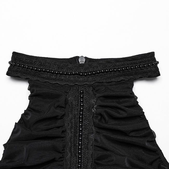 Gothic pleated halter neck top