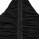 Gothic pleated halter neck top