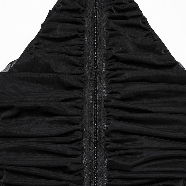 Gothic pleated halter neck top