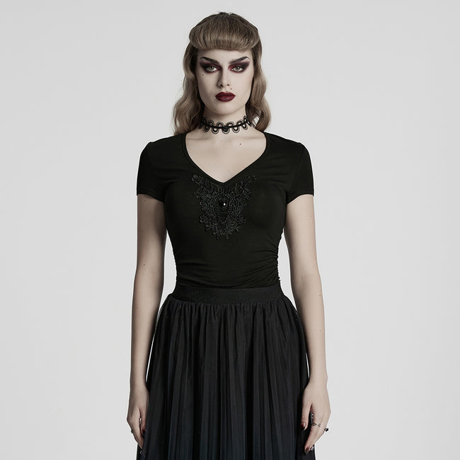 Gothic V-neck T-shirt