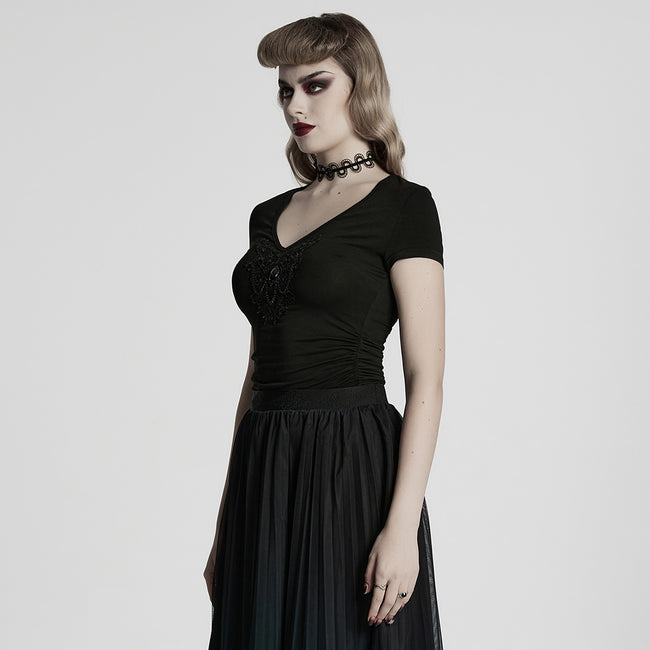 Gothic V-neck T-shirt