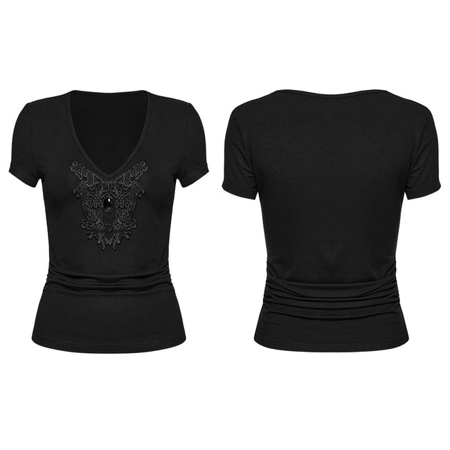 Gothic V-neck T-shirt