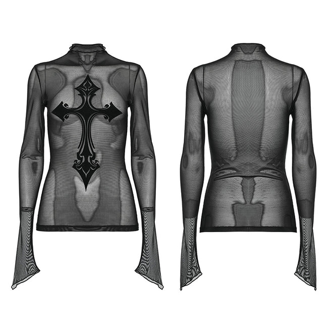 Goth stand collar Sexy T-Shirt