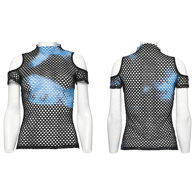 PUNK Tie-Dyed Mesh Short Sleeve T-shirt