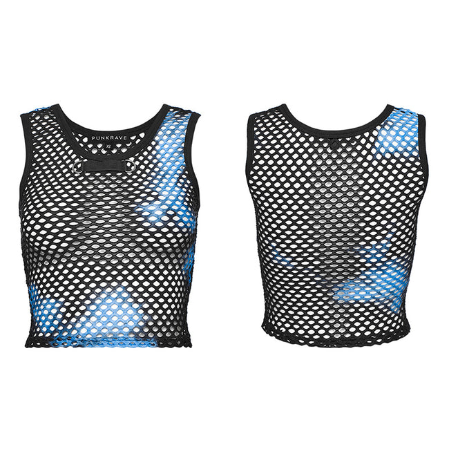 PUNK Tie-Dyed Mesh Tank Top