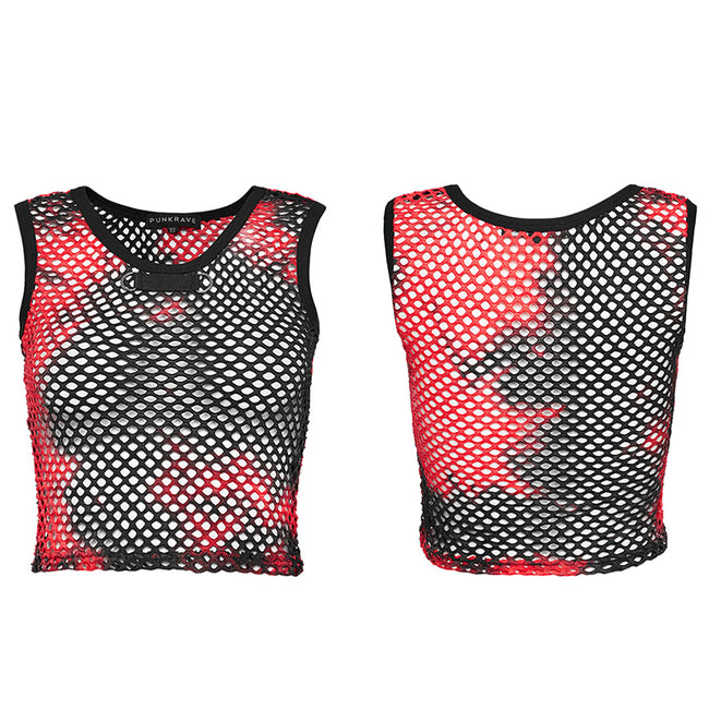 PUNK Tie-Dyed Mesh Tank Top