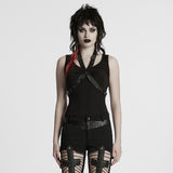 Punk V-neck cross loop vest