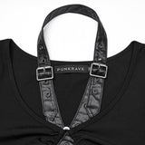 Punk V-neck cross loop vest
