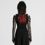 Punk bat skull printed T-shirt