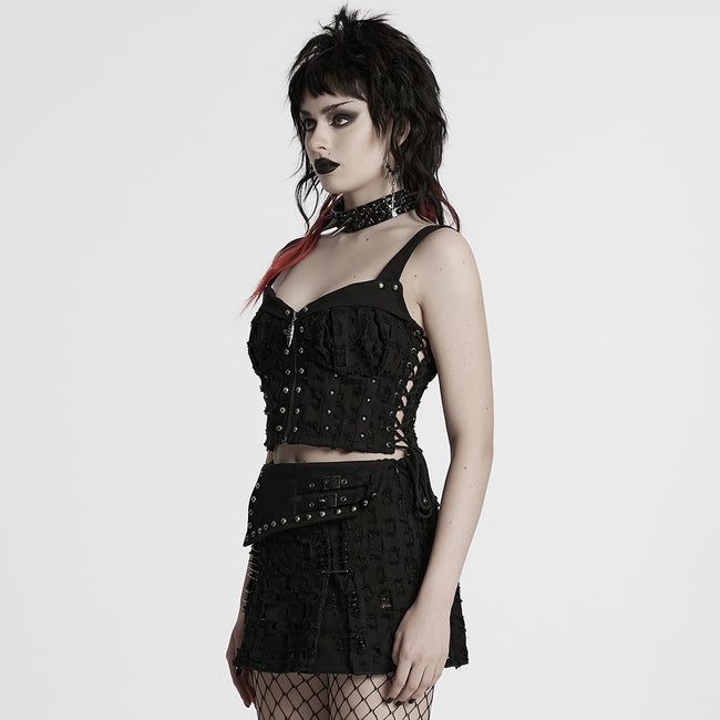 Decadent punk denim vest