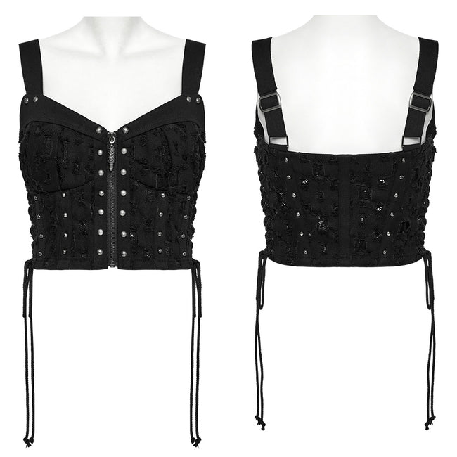 Decadent punk denim vest