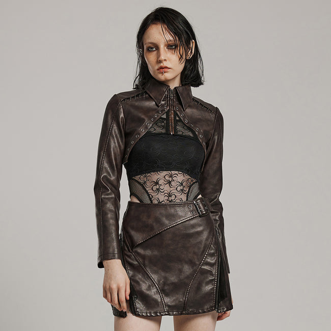 Punk Spikes Short Leather Jacket