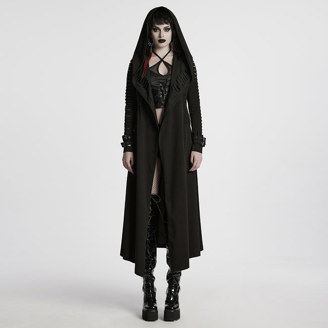 Punk hooded cut washed jacket