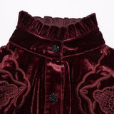 Retro embroidered velvet shirt