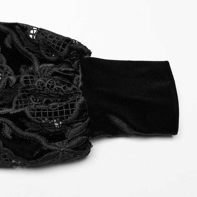 Retro embroidered velvet shirt