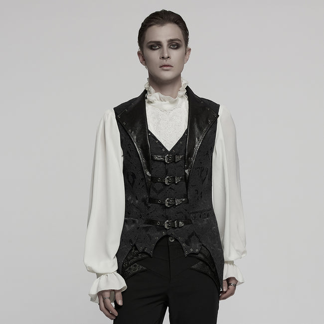 Gothic jacquard lapel vest