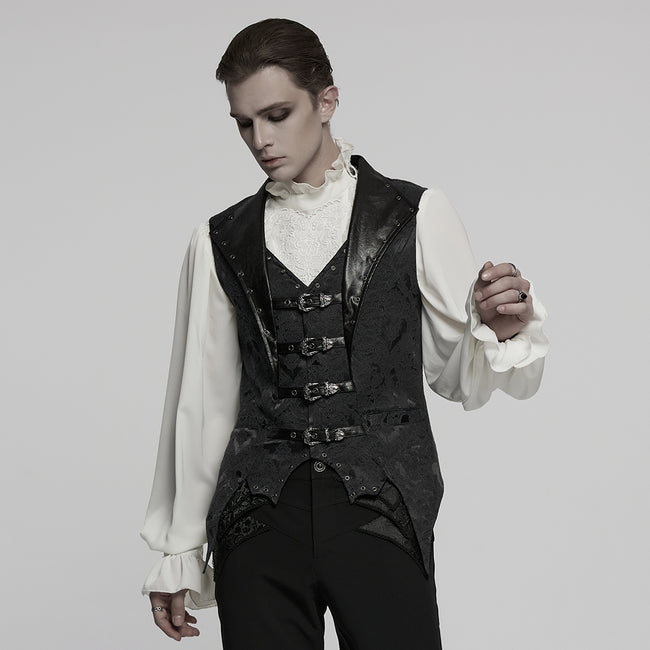 Gothic jacquard lapel vest