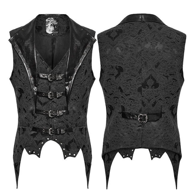 Gothic jacquard lapel vest