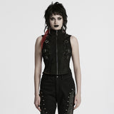Punk skeleton silhouette vest