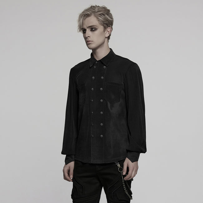 Goth striped flocking shirt