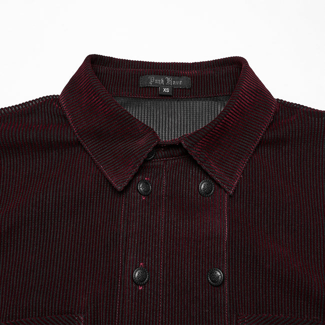 Goth striped flocking shirt