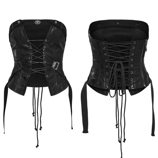 Punk drawstring tube top
