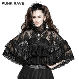 Flower Embroidered High Collar Lace Gothic Coat/lolita Cloak