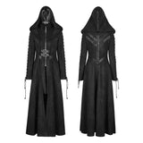 Women Dark Angel Long Gothic Coat Hooded Fake Two Piece