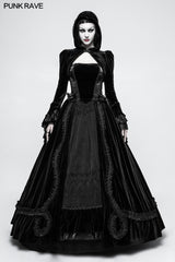 Fashion Luxury Velvet Hooded Short Gothic Coat For Women