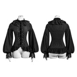 Women Chiffon Lace Fabric Gothic Shirt Lolita Blouse With Unique Sleeve