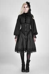 Women Chiffon Lace Fabric Gothic Shirt Lolita Blouse With Unique Sleeve