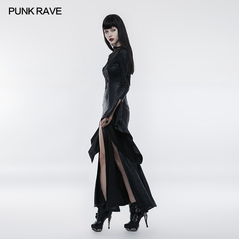 black punk dress Macabre Heartdrop Goth Mini Dress with Buckles and Lacing main image 0