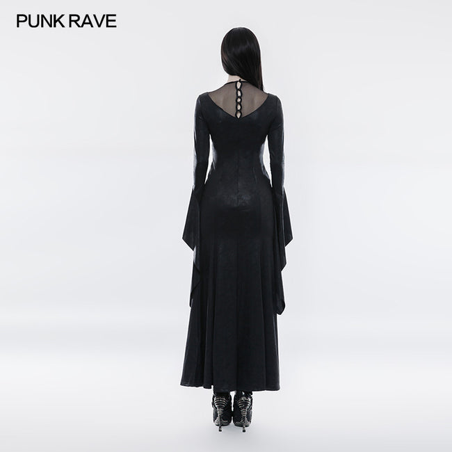 Gorgeous Black High Split Lace Gothic Dress