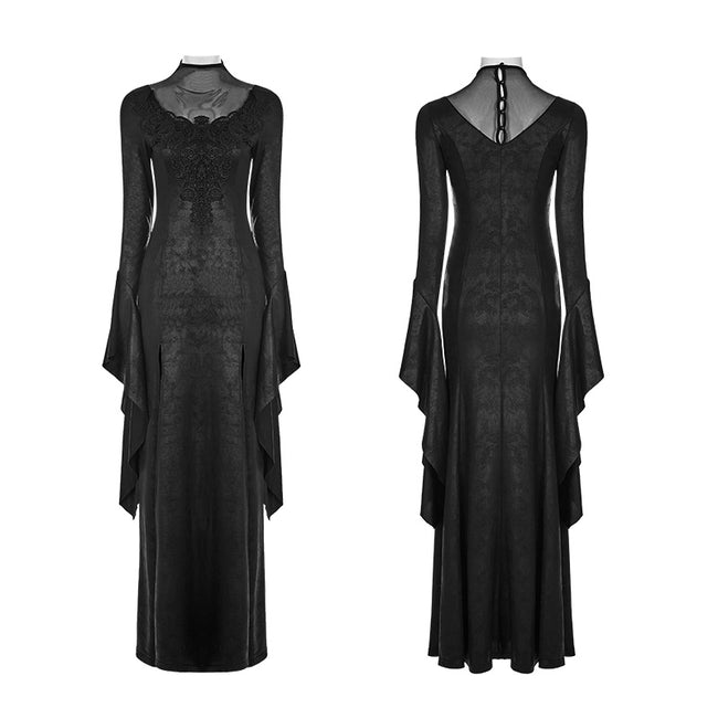 Gorgeous Black High Split Lace Gothic Dress