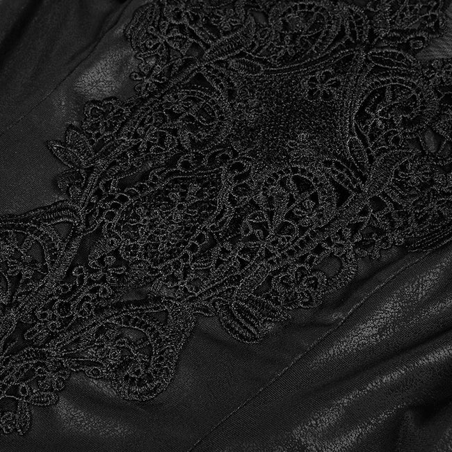 Gorgeous Black High Split Lace Gothic Dress