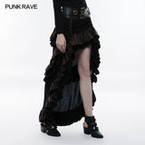Steampunk Cotton And Linen Layered Punk Skirt