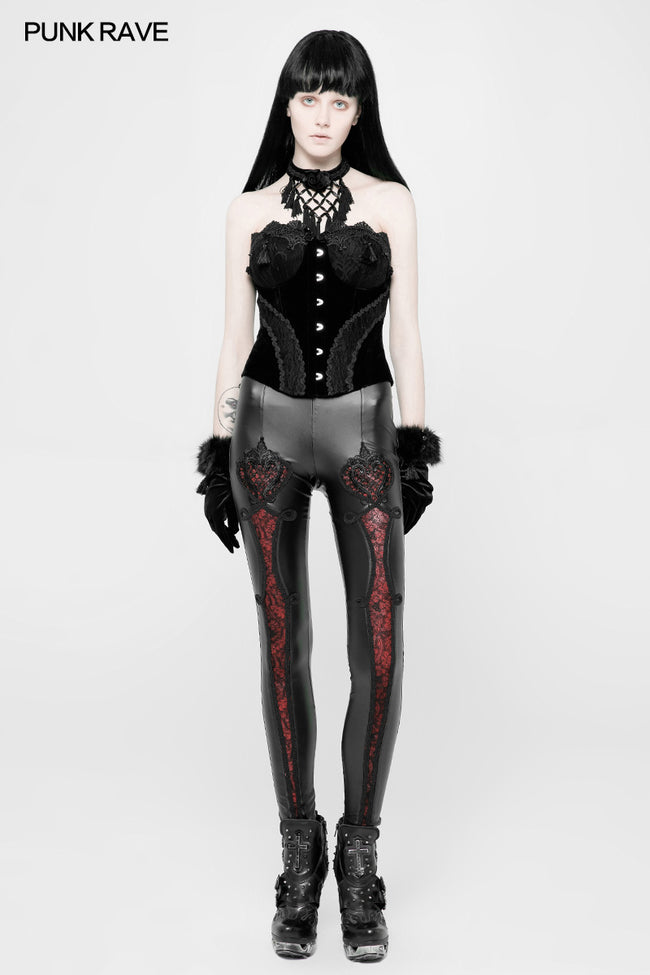 Gothic Gorgeous Velvet & Lace Steel Boned Overbust Corset