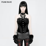Gothic Gorgeous Velvet & Lace Steel Boned Overbust Corset
