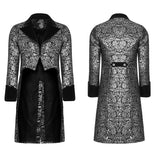 Gothic Metal Texture Jacquard Swallow Tail Coat Jacket