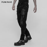 Men's Punk Decadent Crack Personality Pants Hand-painted Trousers
