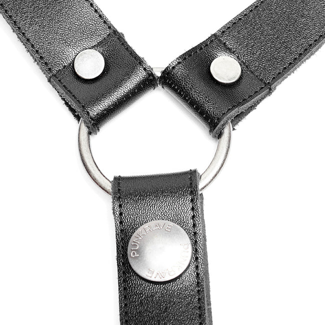 Personality Punk Leather Cross Shoulder Strap Suspenders Accessories