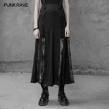 Sexy Long Chiffon Lace Split Gothic Skirt For Women