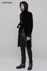 Gothic Mens Simple Long Sleeve Three-quarter Coat