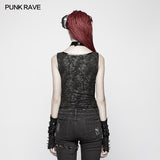Punk Collar Cover Sleeveless Vest