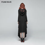 Gothic Bat Wing Hooded Long Sleeves Asymmetrical Dress