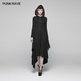 Gothic Bat Wing Hooded Long Sleeves Asymmetrical Dress