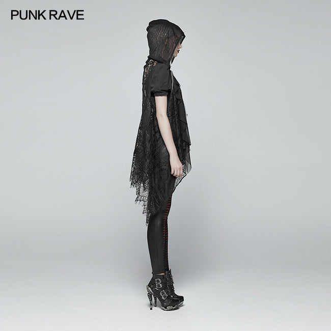 Gothic Daily Lightweight Translucent Lace Long Vest