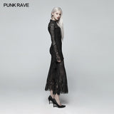 Gothic Daily Wear Long Sleeves Lace Dress