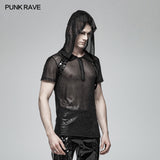 Punk Perspective Hooded Tulle T-shirt