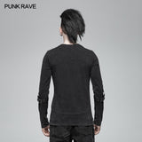 Steampunk Lace-up Neckline Long Sleeve T Shirt